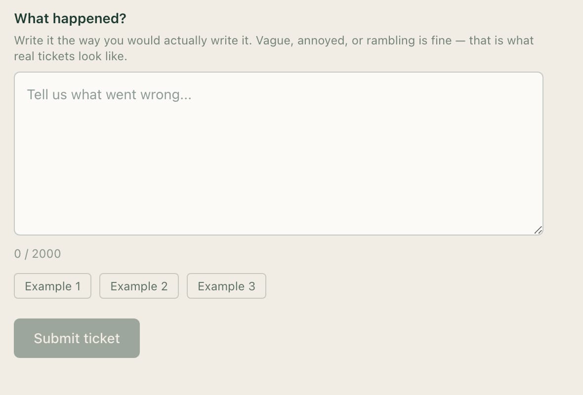 The support form on the Northwind storefront